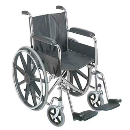 DURO-MED 18 Inch Wheelchair With Fixed Armrests And Swing Away Footrest 503-0658-0200